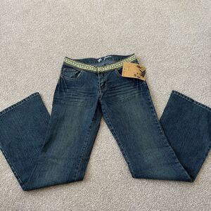 Vintage Y2K Dfx Jeans Sequin Belt Wrap Around Low Rise Wide Leg 5